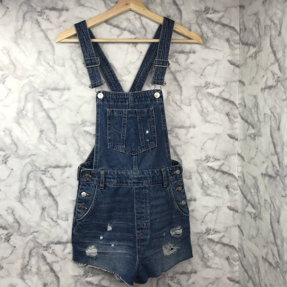 NWT Divided H&M Denim Shorts Overalls Sz 2